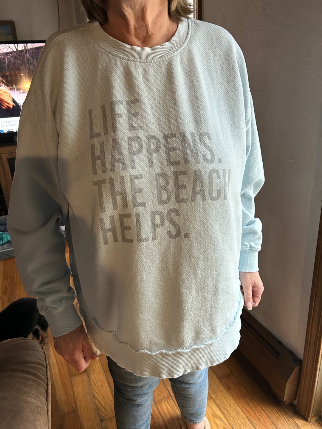 Customer photo review of Life Happens. The Beach Helps.