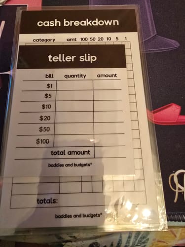 Customer photo review of The Teller Slip & Breakdown