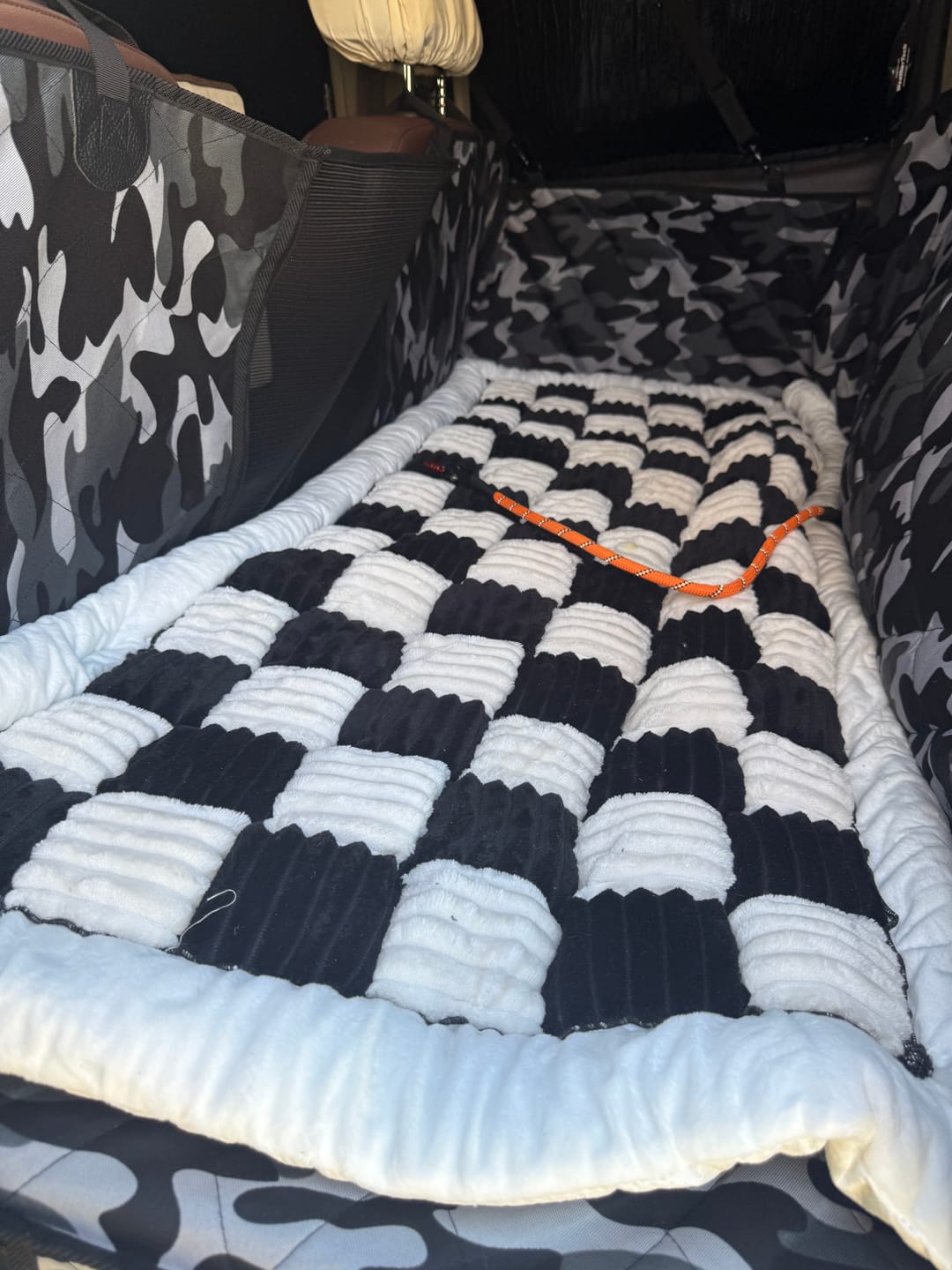 Customer photo review of Plush Backseat Dog Bed (Made For The Hard Bottom Car Seat Cover)