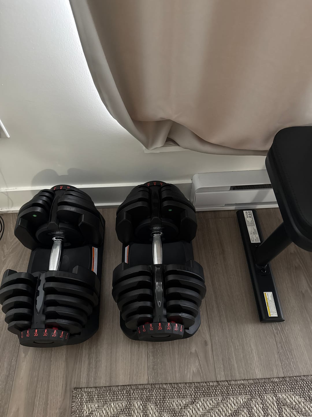 Customer photo review of Ensemble de 2 Haltères Ajustables (10 à 90lb)