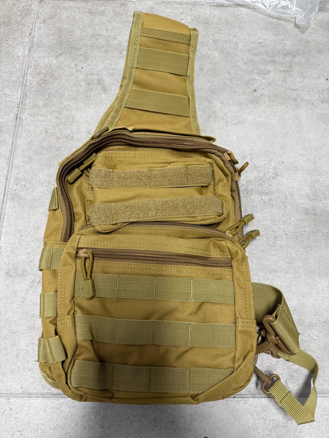 Customer photo review of Outdoor Utility Tactical Sling Pack – Compact, Lightweight & Durable