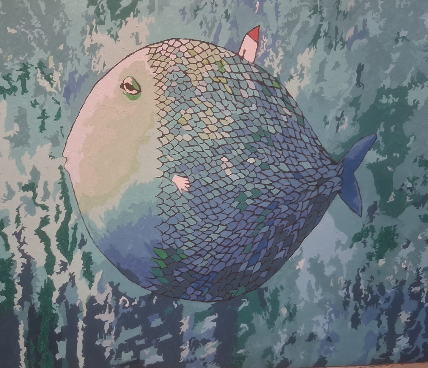 Customer photo review of Puffer Fish | Paint by Numbers