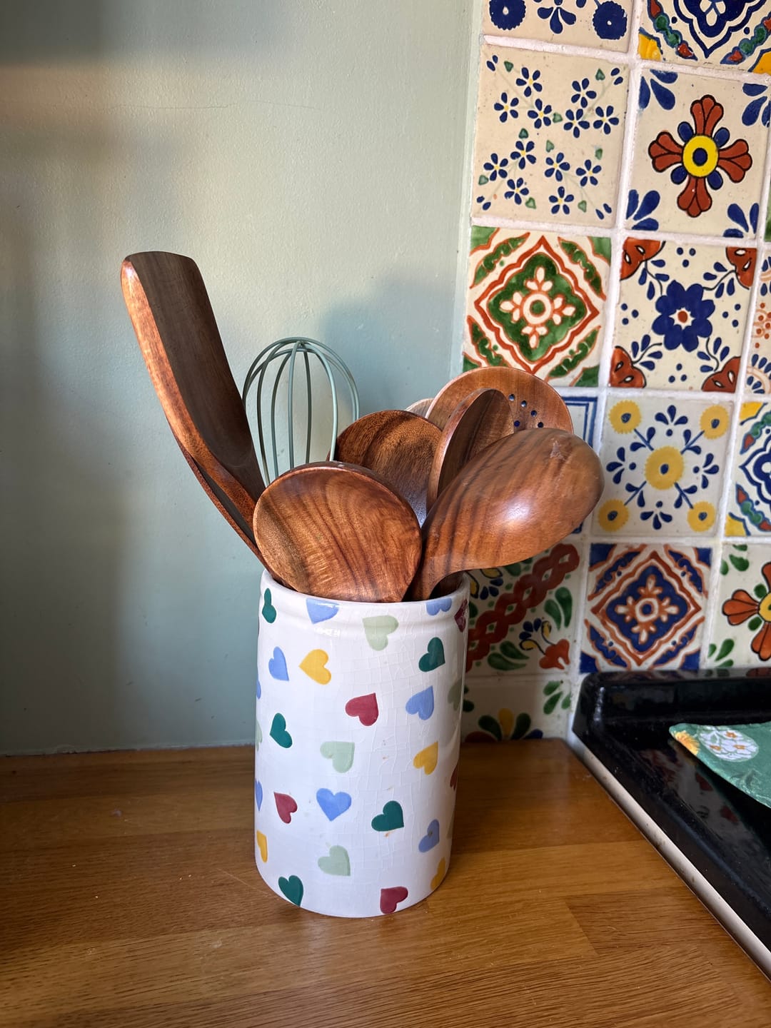 Customer photo review of Teak Wooden Utensil Set