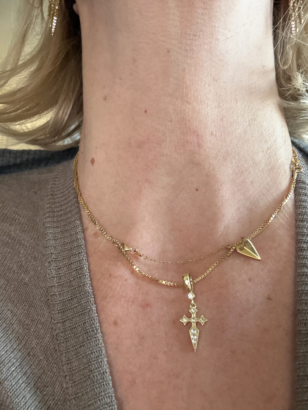 Customer photo review of Naxos Cross Pendant