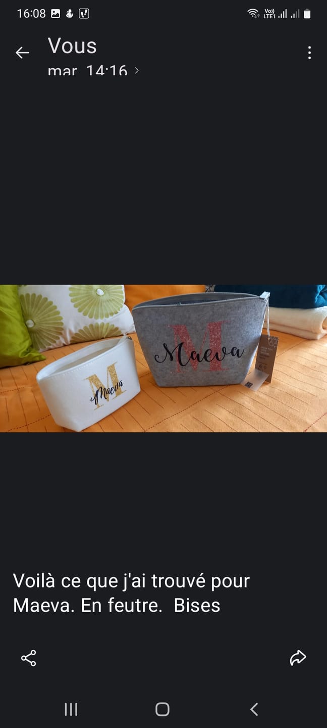 Customer photo review of Initiale - Individuelle Kosmetiktasche Filz