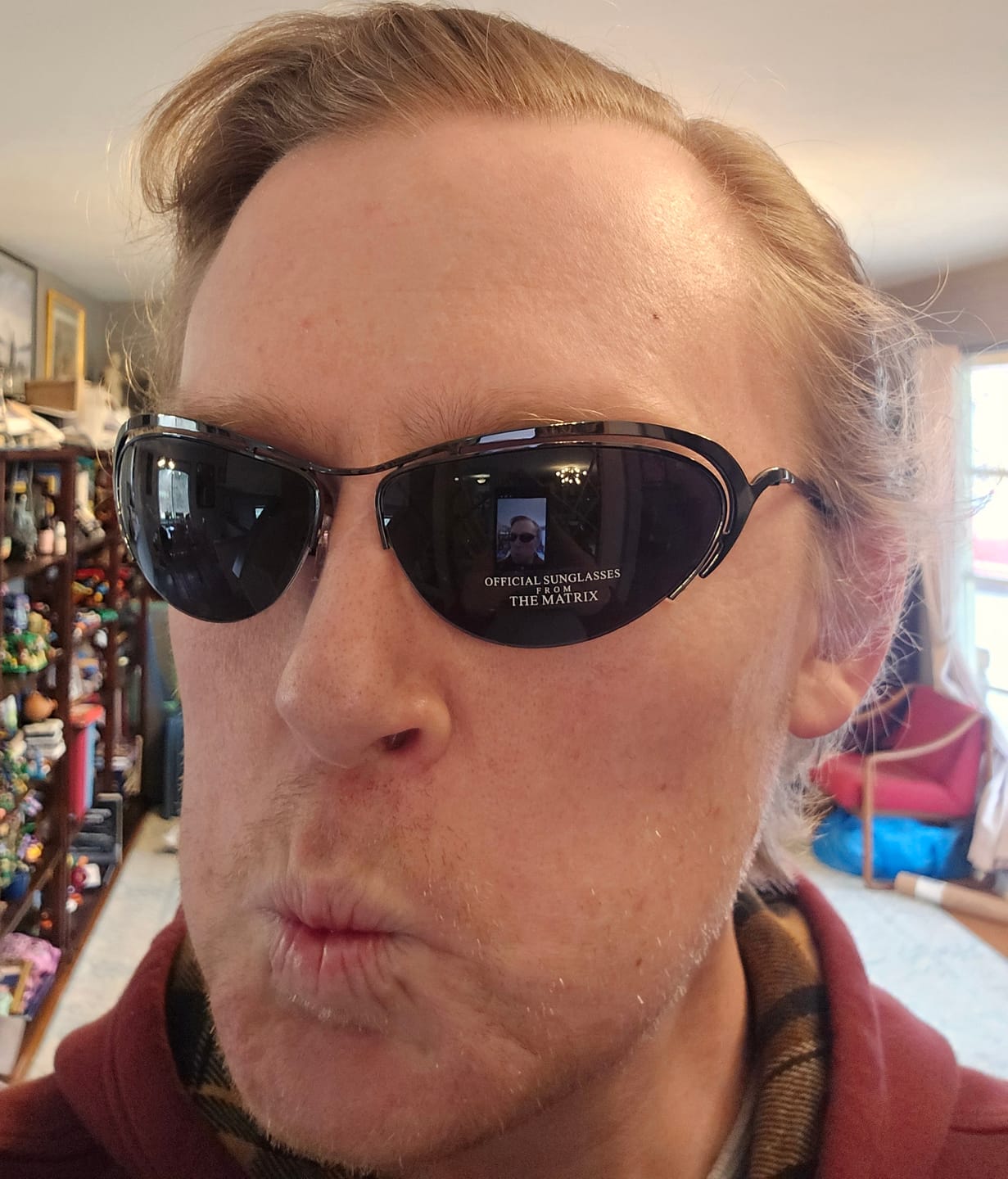 Customer photo review of "Trinity" 1990s Matrix Sunglasses