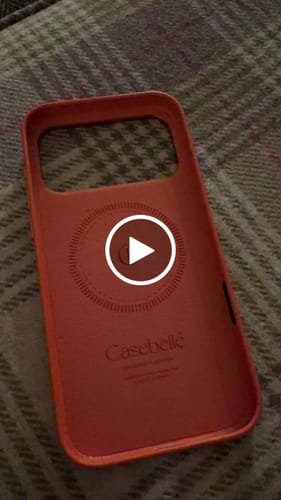 Customer video review of iPhone 17 Pro Max Leather Case - Timeless Luxe - Solar Orange