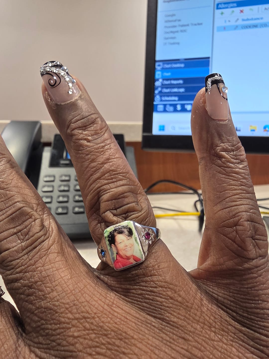 Customer photo review of Personalized Photo Birthstone Custom Ring