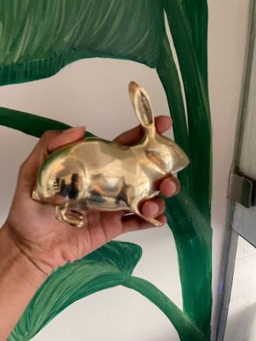 Customer photo review of Golden Rabbit Brass Idol – Auspicious Vastu Remedy for Wealth Attraction & Prosperity | Ideal for North Direction, Office Desk & Home Entrance | 13 x 4.5 x 11.5 cm | 670 g