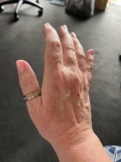 Customer photo review of Shimmer Spinner Fidget Ring