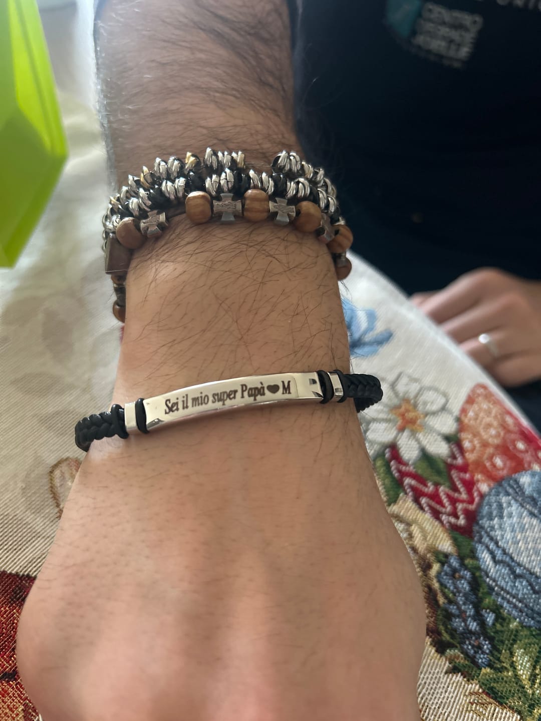 Customer photo review of Bracciale Papà sei il Mio Eroe Personalizzato