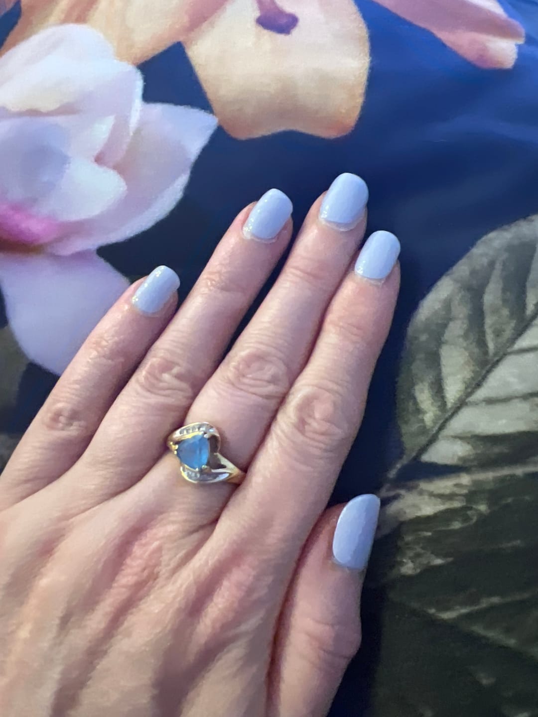 Customer photo review of Pastel Cloudy Blue DIY Semicured Gel Nail Sticker Kit