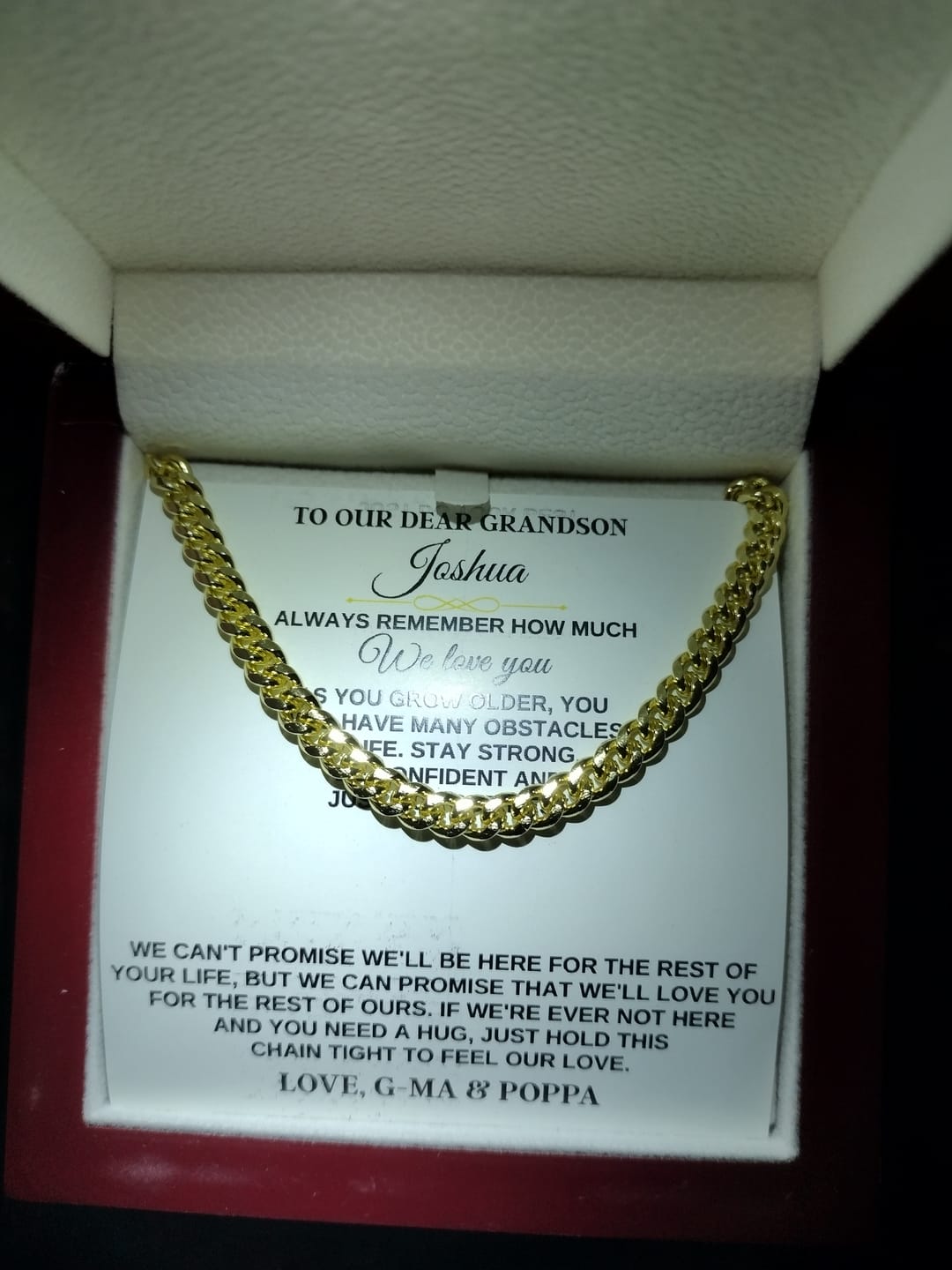 Customer photo review of For Grandson - Personalized Special Gift Set - SS258P