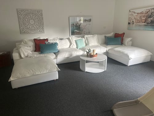 Customer photo review of Bullion Fringe Bleu Velvet Cushion Cover 40x60cm