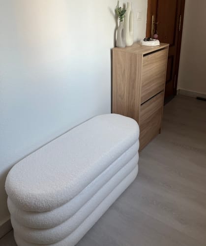 Customer photo review of UPPSALA - Banc coffre avec rangement en bouclettes blanches