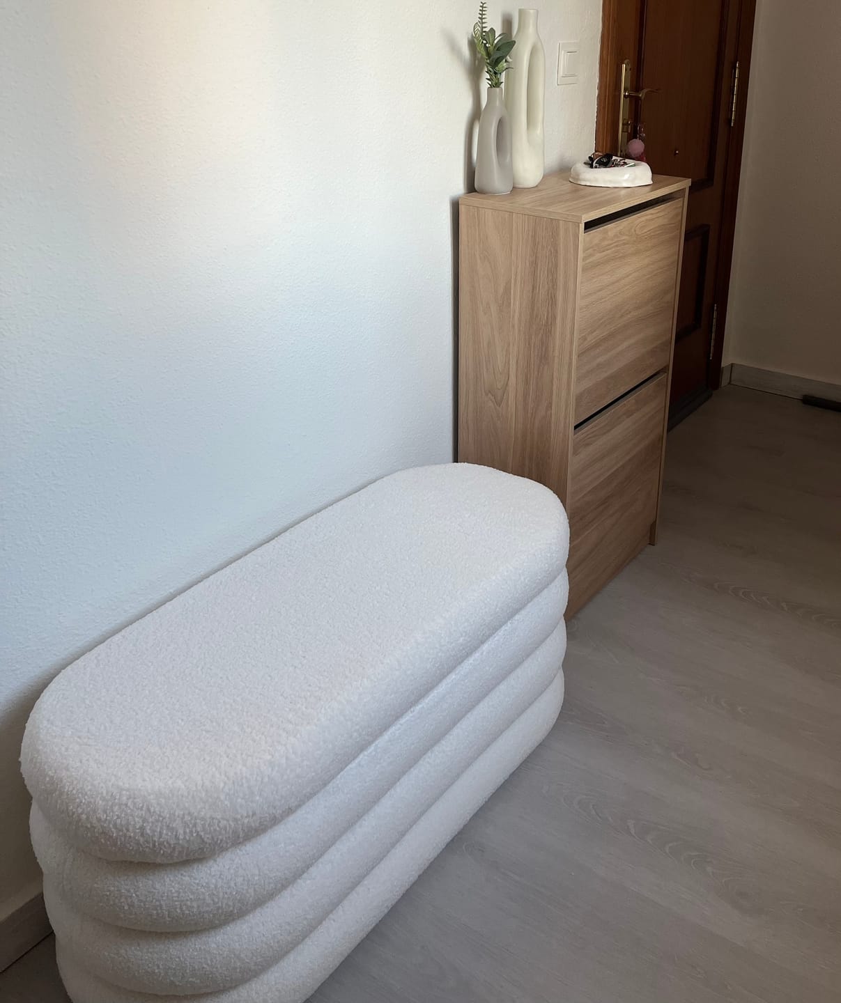 Customer photo review of UPPSALA - Banc coffre avec rangement en bouclettes blanches