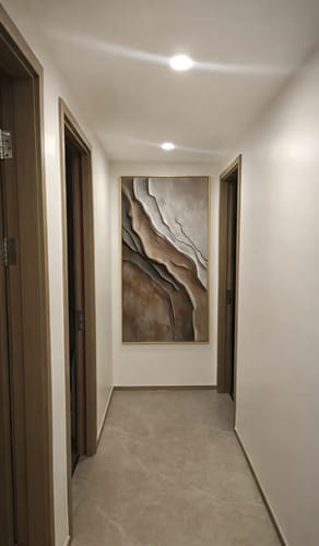 Customer photo review of Neutral Abstract Textured Oil Painting for Modern Minimalist Interiors
