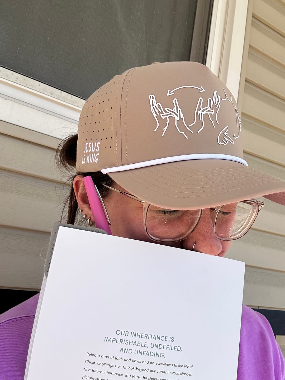 Customer photo review of JESUS IS KING ASL SNAPBACK HAT