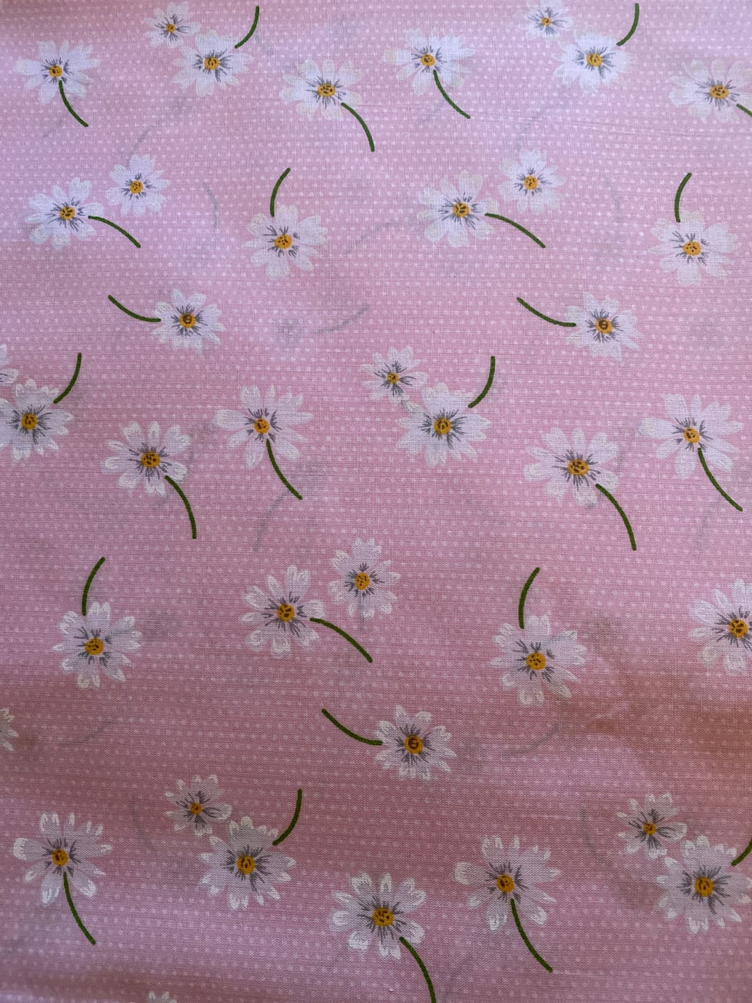 Customer photo review of White Flowers and Polka Dots Polycotton Fabric