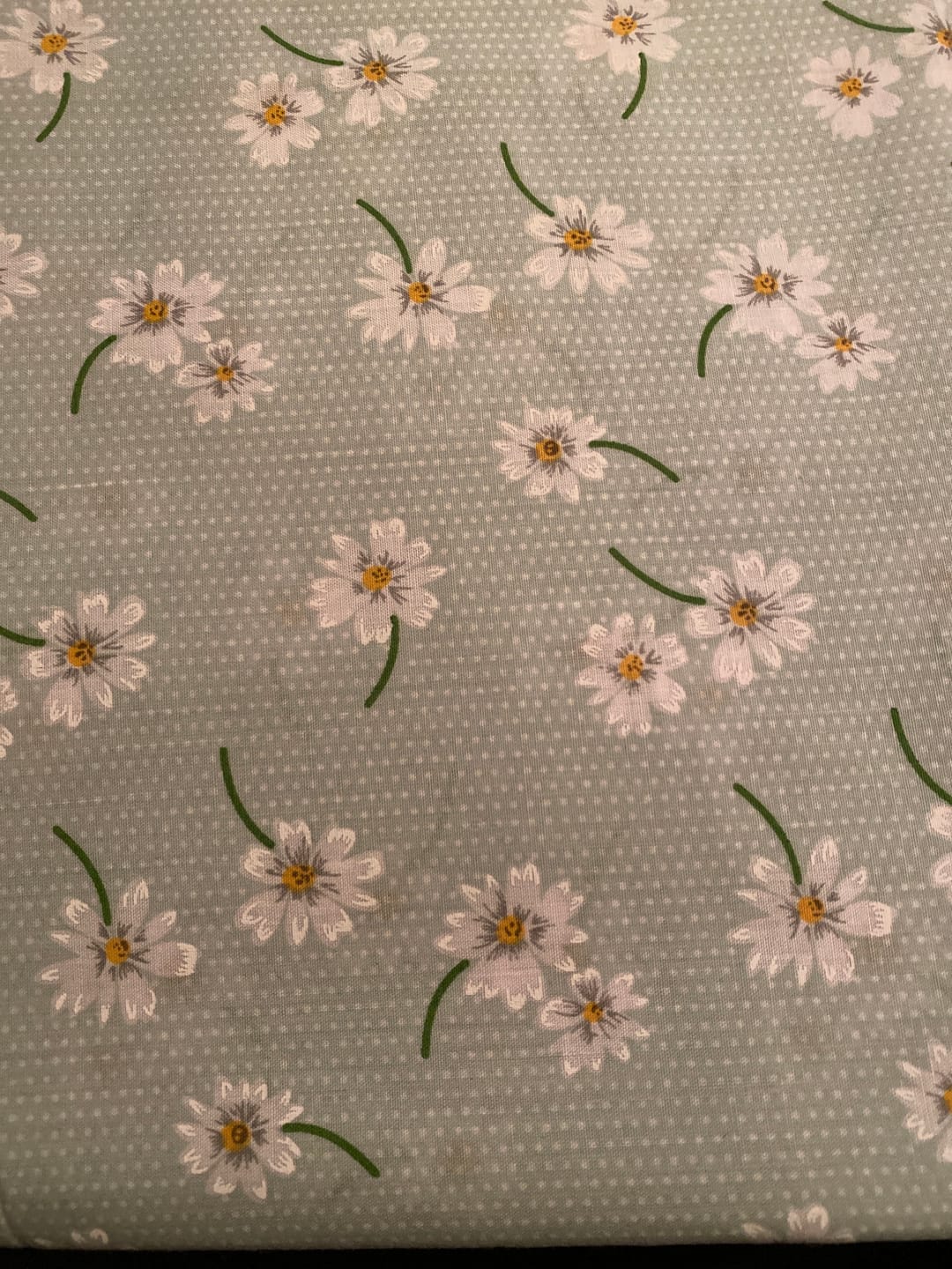 Customer photo review of White Flowers and Polka Dots Polycotton Fabric