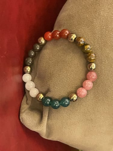 Customer photo review of Dhan Vriddhi Crystal Bracelet – Vastu Remedy for Wealth Attraction | Prosperity Energy Activator | 8 mm Beads