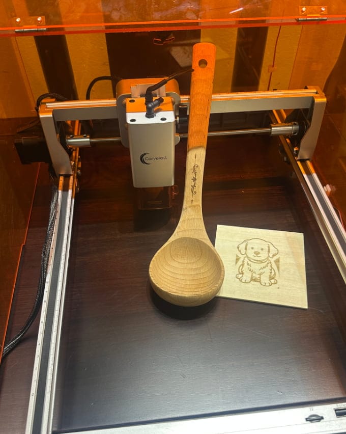 Customer photo review of Carverall K15 Pro Mini Portable Laser Engraver | 300*200mm