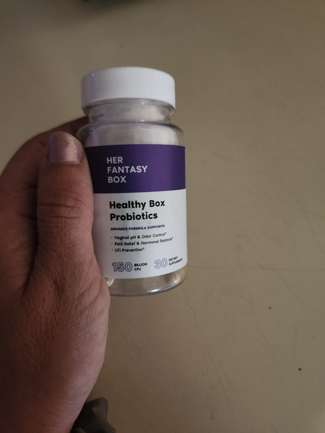 Customer photo review of Healthy Box Probiotics for pH, Odor, Pms Relief & Uti Prevention