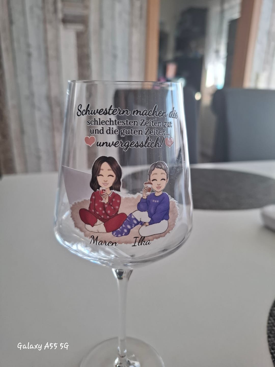 Customer photo review of Herzensmenschen - Personalisiertes Weinglas