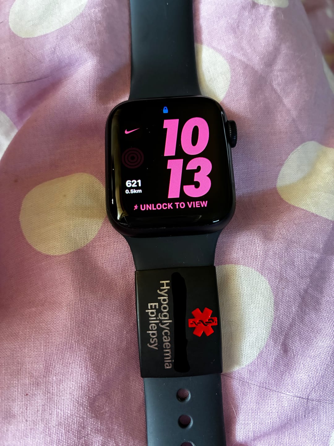 Customer photo review of Personalised ID Tag for Watch Band & Fitness Trackers