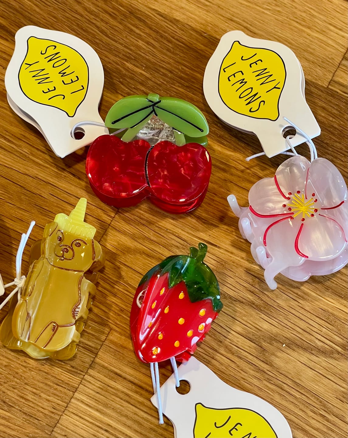 Customer photo review of Mini Red Strawberry Hair Claw Clip