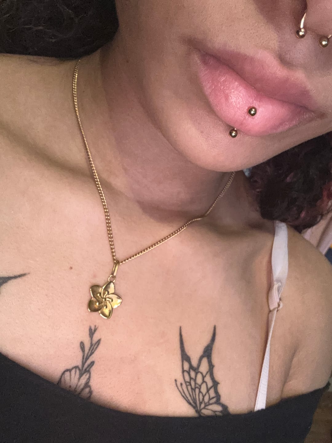 Customer photo review of Hibiscus Flower Pendant Necklace