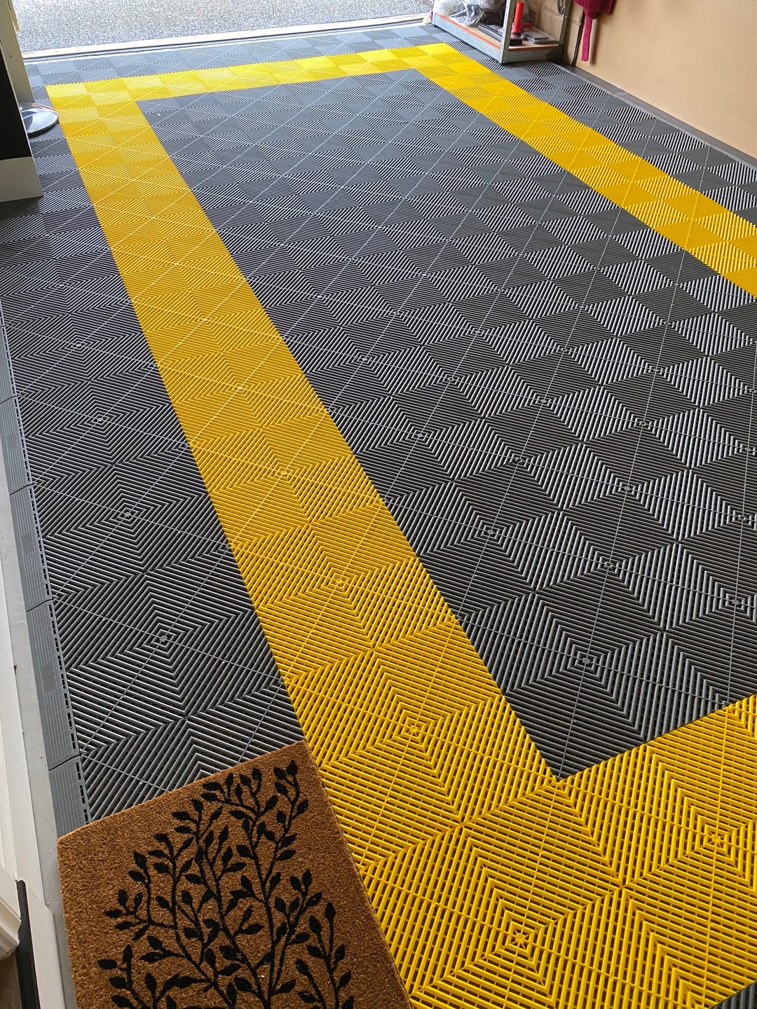Customer photo review of Corners - Modular Interlocking Garage Flooring Tile Corners