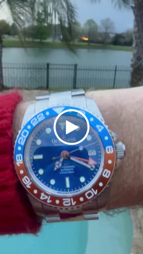Customer video review of Oceaneva REFURBISHED Men's Automatic GMT Watch 1250m Blue Dial Watch