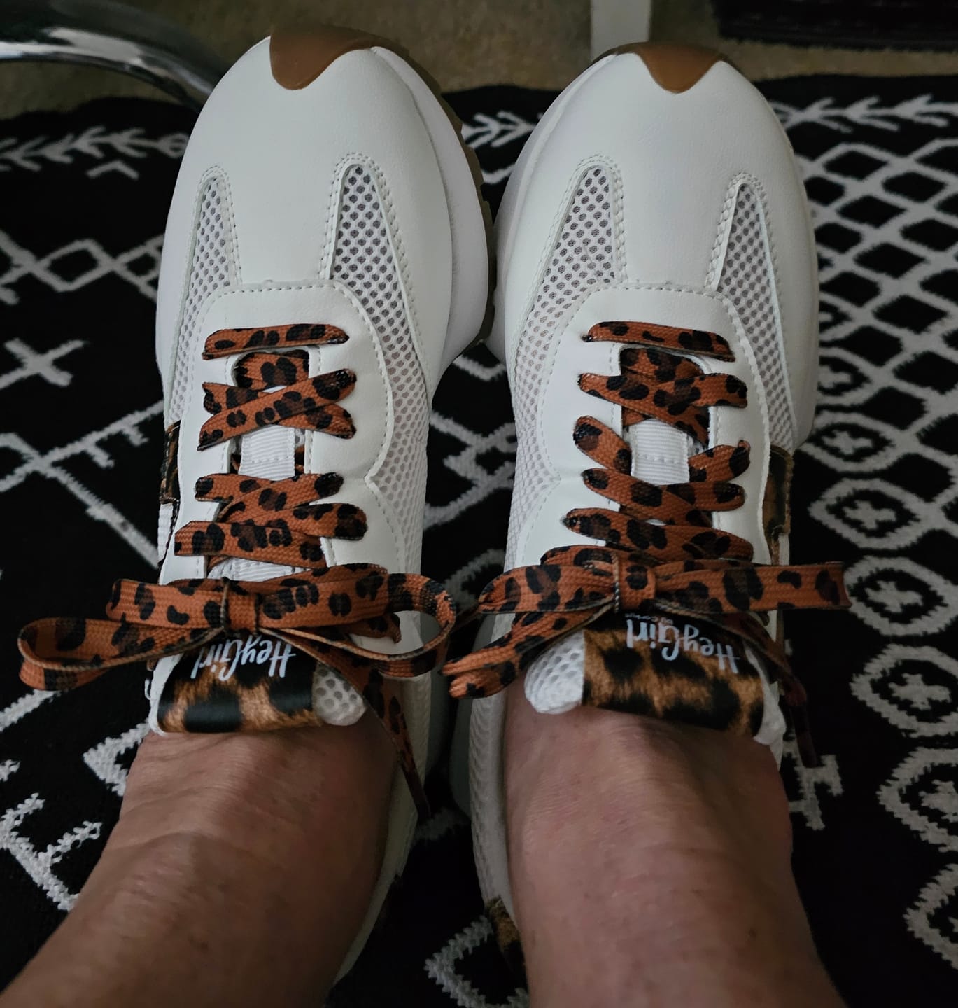 Customer photo review of Corky's White With Leopard No Prob Sneakers