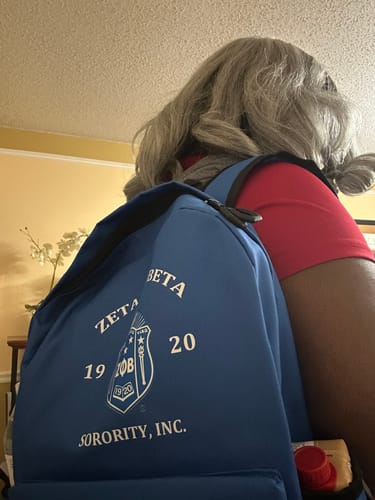 Customer photo review of Zeta Phi Beta- bookbag