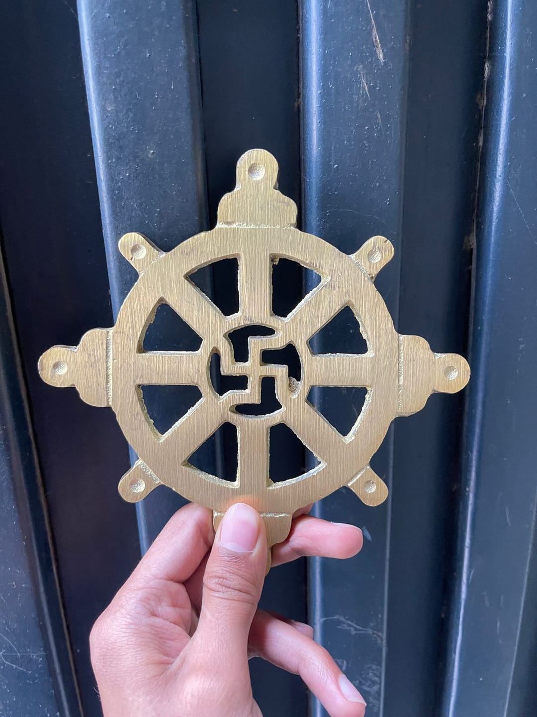 Customer photo review of Brass Chakra Satiya Helix – Vastu Remedy for West Direction Correction | Energy Balance Support | 4.5 Inch