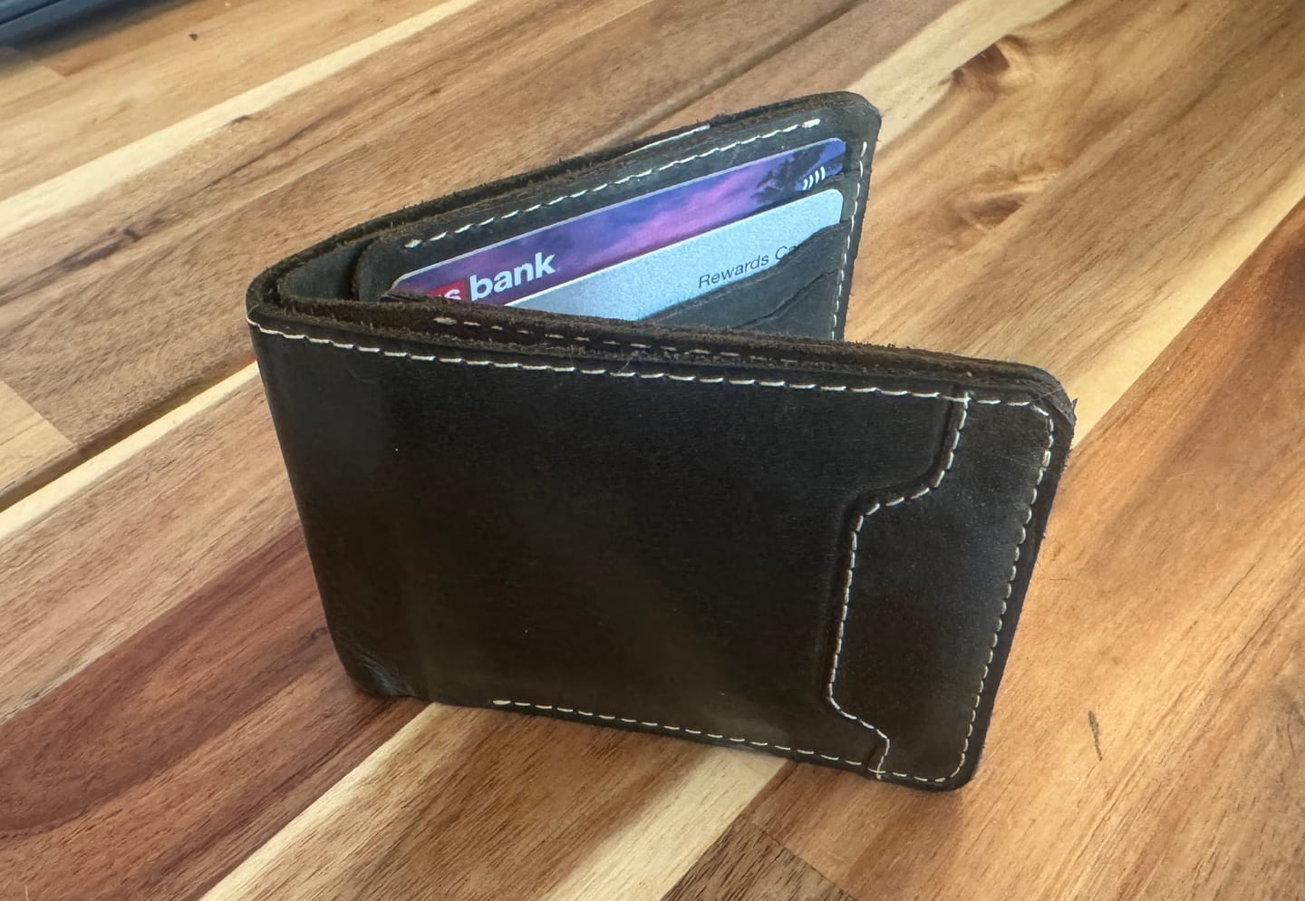 Customer photo review of The Keystone Wallet - Burgundy Full-Grain Leather Wallet