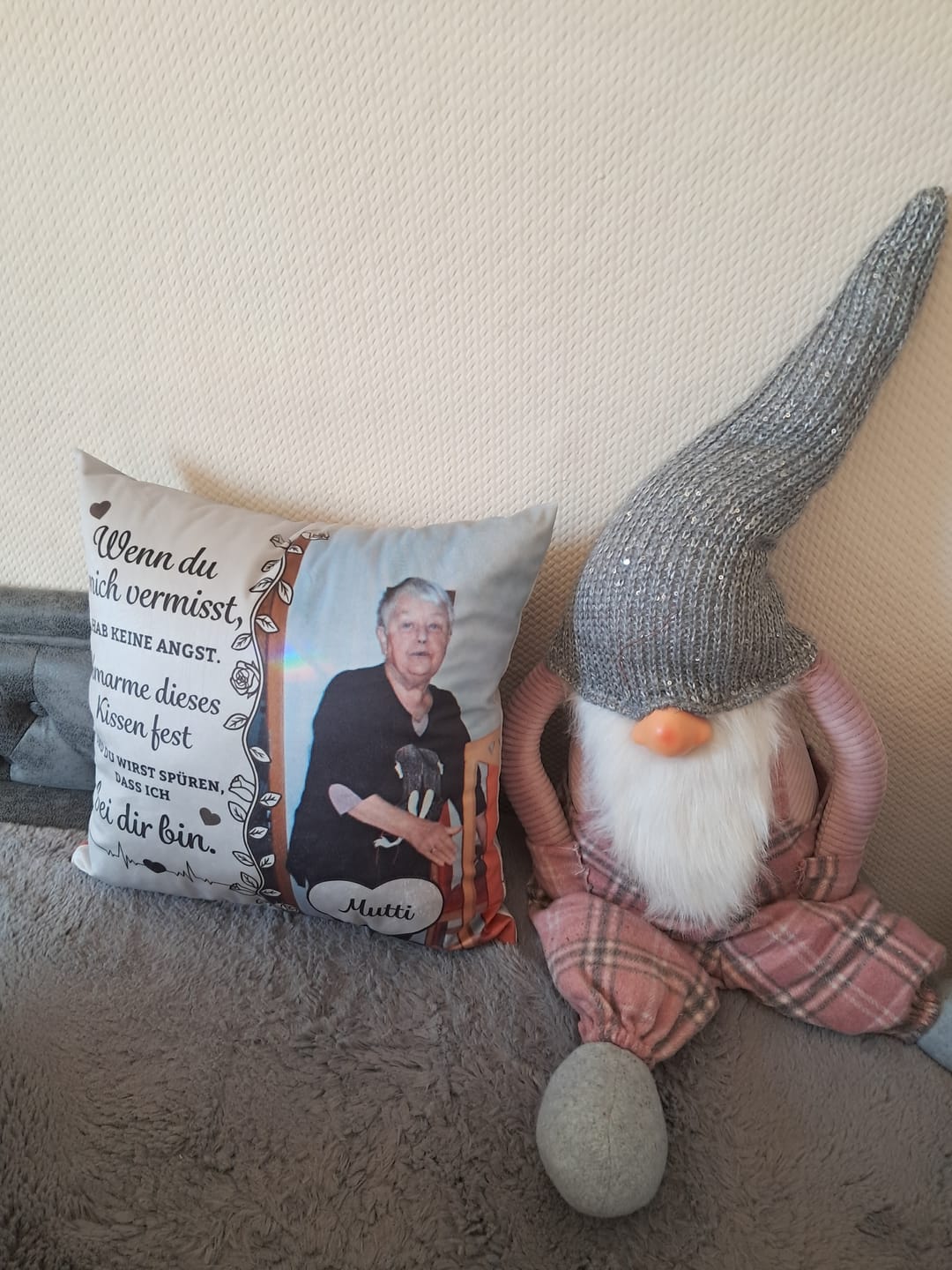 Customer photo review of Wenn du mich vermisst - Personalisiertes Kissen