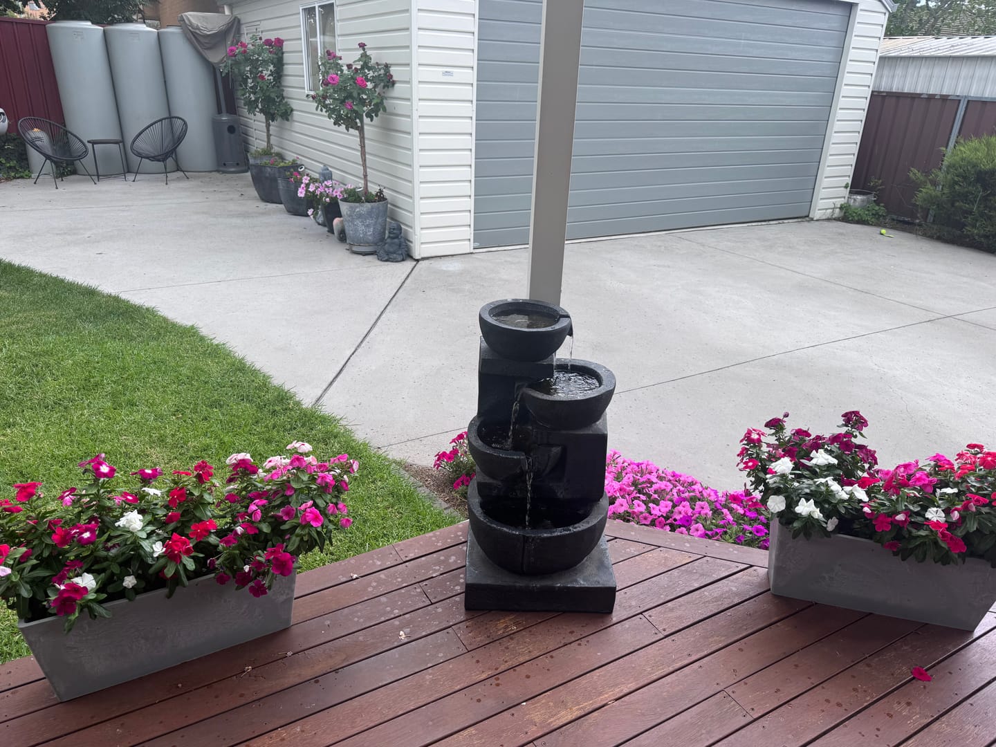 Customer photo review of Solar Fountain Pump & Panel w/ Inbuilt Battery - 250LPH