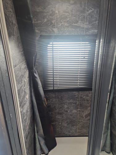 Customer photo review of Premium Black Marble Tile Shower Wall Panel – 2.6M x 600MM