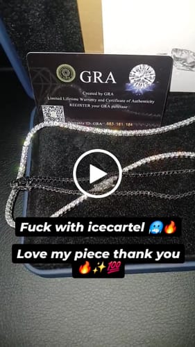 Customer video review of Black Moissanite Tennis Chain 14K Black Gold (ALL SIZES)