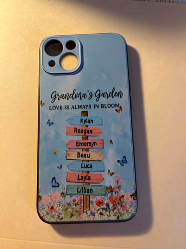 Customer photo review of Grandma Mom's Garden Butterfly Kids, Love Is Always In Bloom Personalized Phone Case LPL21APR23KL1