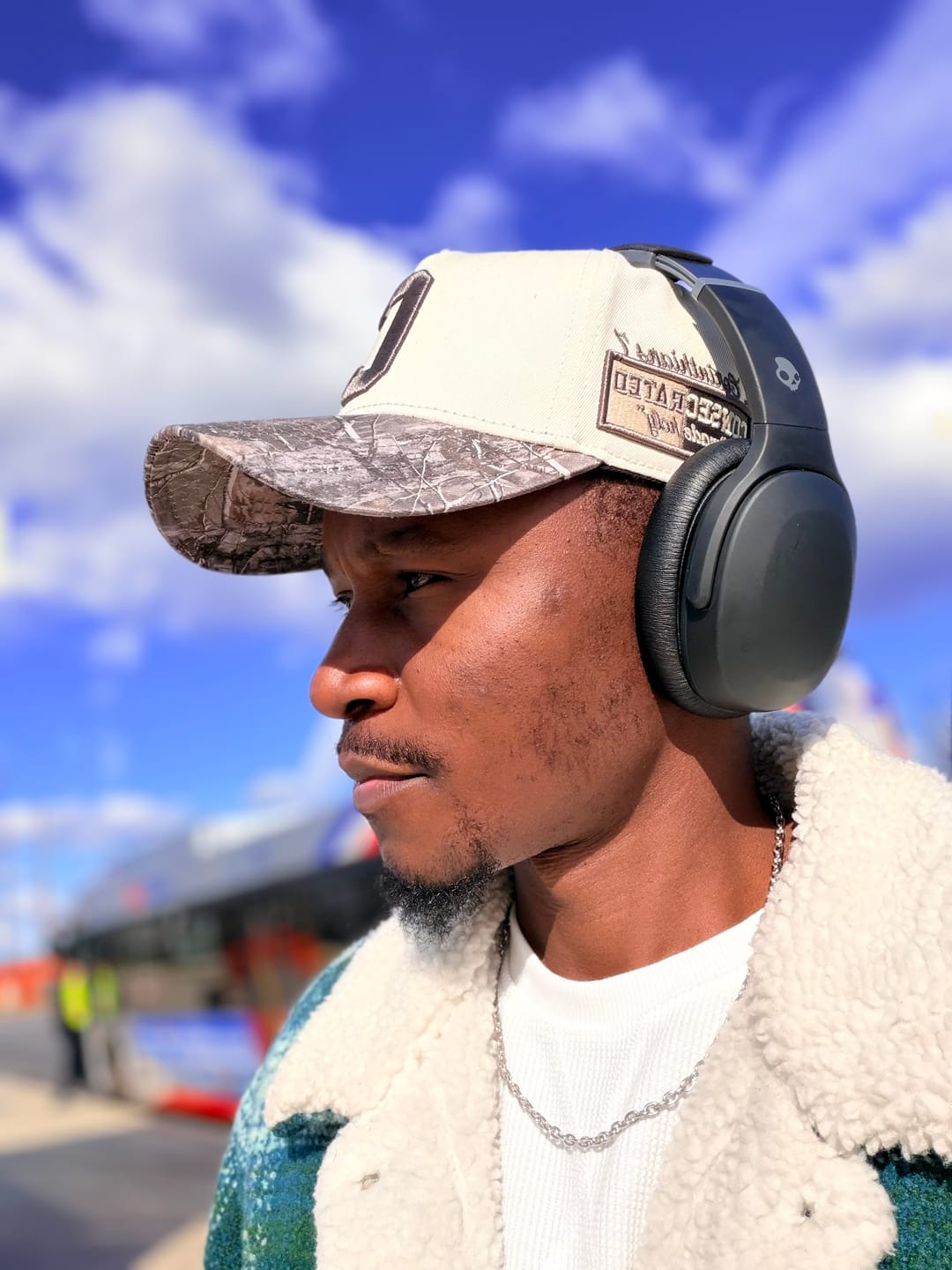 Customer photo review of CONSECRATED Premium SnapBack (Structured) - Cream/Malta Woodland Camo