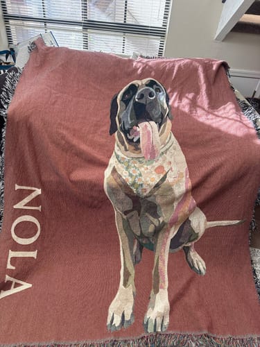 Customer photo review of Heirloom Pet Throw Blanket
