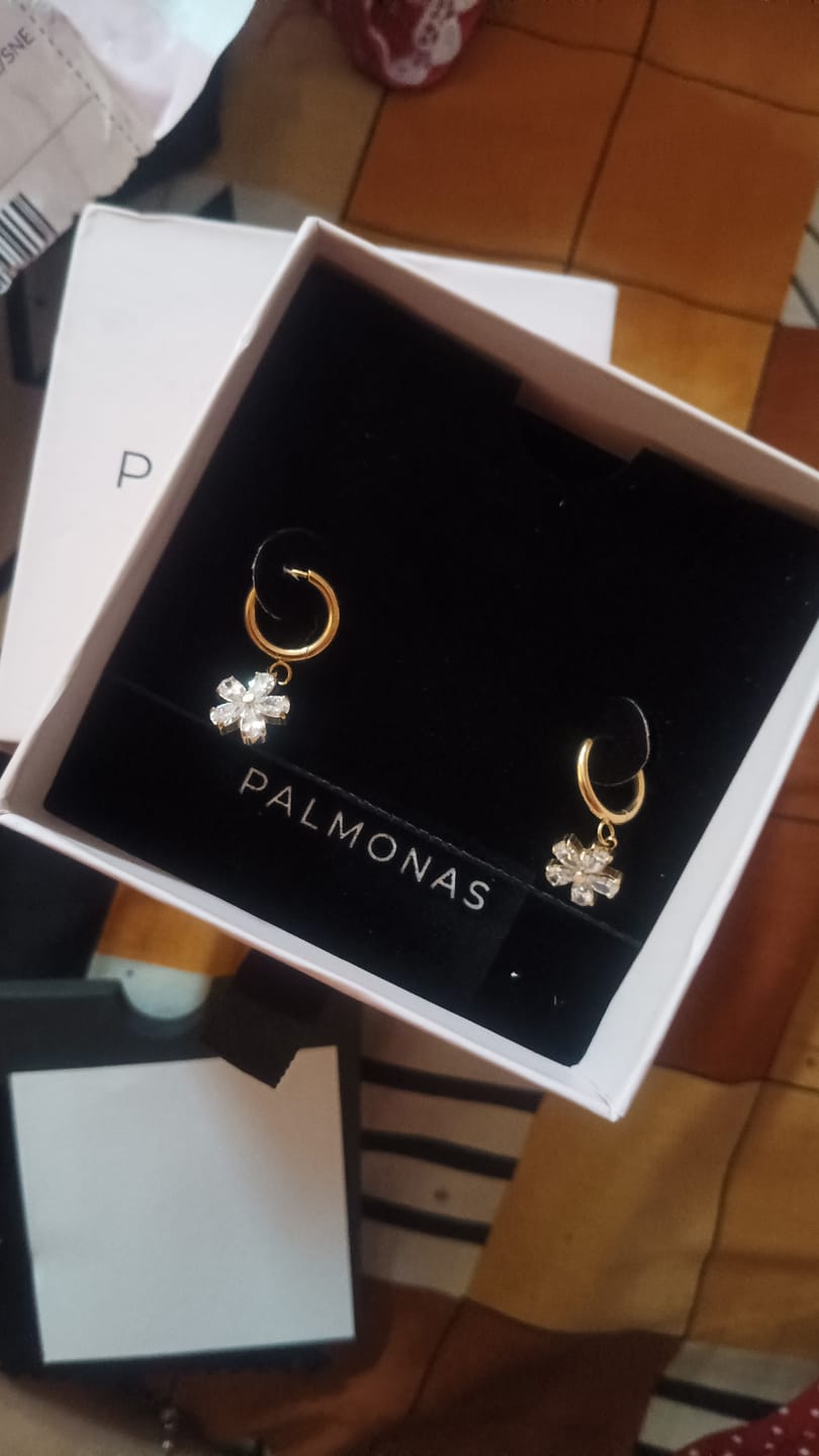 Customer photo review of Gilded Garden Drop Hoops