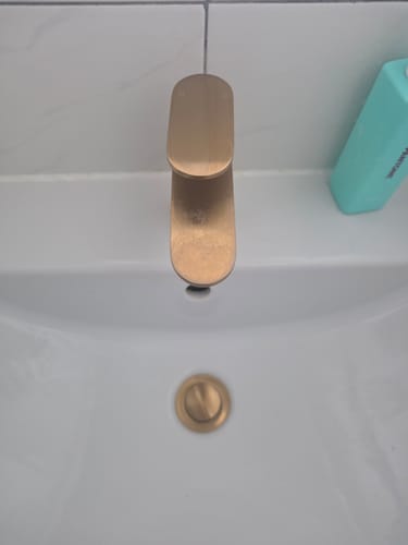 Customer photo review of Aquadart Albury Mono Basin Mixer & ClickClack Waste - Brushed Brass