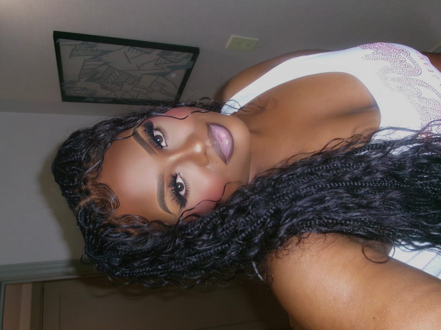 Customer photo review of Natural Color Loose Deep Wave Bulk Human Braiding Hair