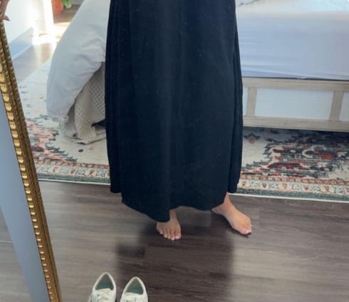Customer photo review of Backless Maxi Dress
