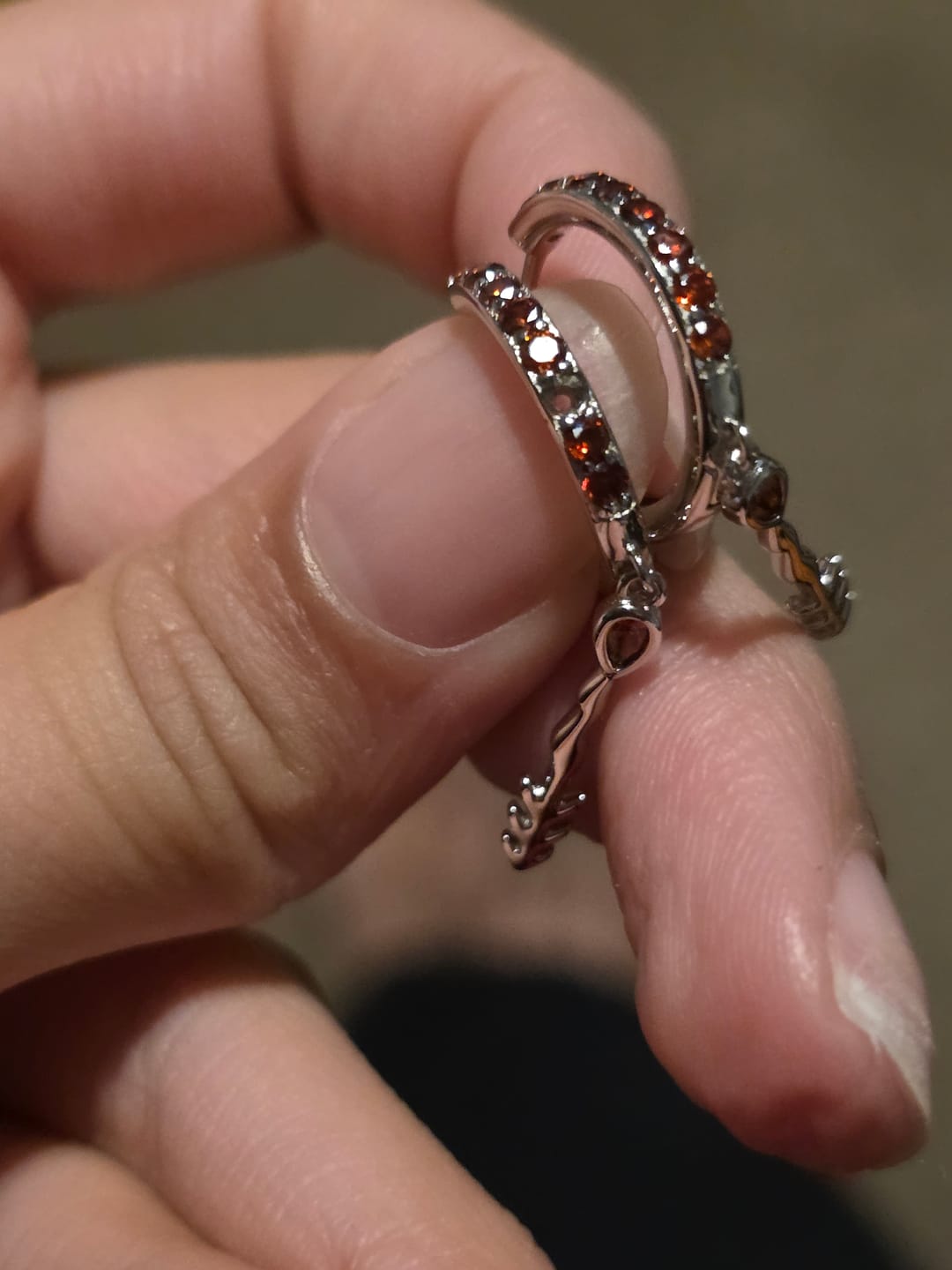 Customer photo review of Blood Manipulation Earrings