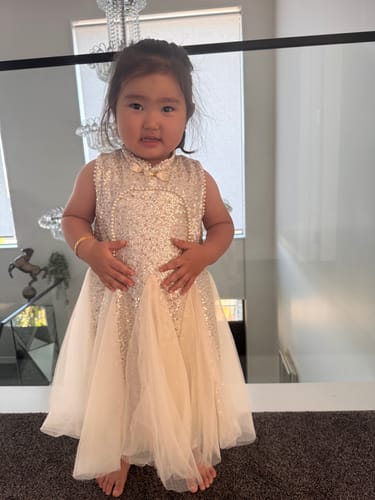 Customer photo review of Summer Girls Birthday Dress Flower Girl Sequin Princess Dress